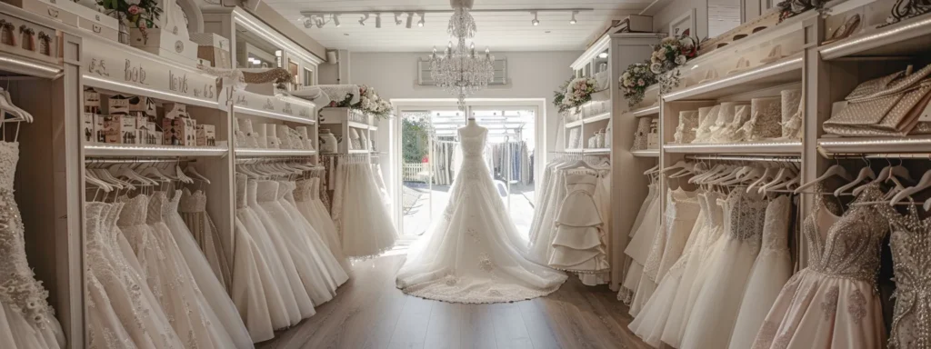 a beautifully arranged bridal boutique in huddersfield showcases an exquisite selection of wedding dresses, bathed in soft, natural light that accentuates the diverse styles and delicate fabrics, inviting brides to explore their perfect gown. a Beautifully Arranged Bridal Boutique in Huddersfield Showcases an Exquisite Selection of Wedding Dresses, Bathed in Soft, Natural Light That Accentuates the Diverse Styles and Delicate Fabrics, Inviting Brides to Explore Their Perfect Gown. - Perfect Daze Bridal - Perfect Daze Bridal
