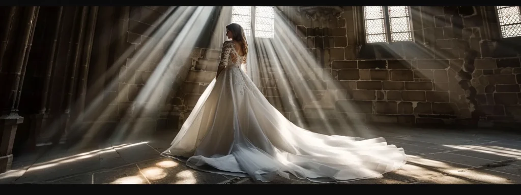 a beautifully lit bridal scene showcases a stunning modern wedding dress from perfect daze bridal boutique, set against the charming backdrop of huddersfield, capturing the elegant fusion of contemporary aesthetics and local heritage. a Beautifully Lit Bridal Scene Showcases a Stunning Modern Wedding Dress from Perfect Daze Bridal Boutique, Set Against the Charming Backdrop of Huddersfield, Capturing the Elegant Fusion of Contemporary Aesthetics and Local Heritage. - Perfect Daze Bridal - Perfect Daze Bridal