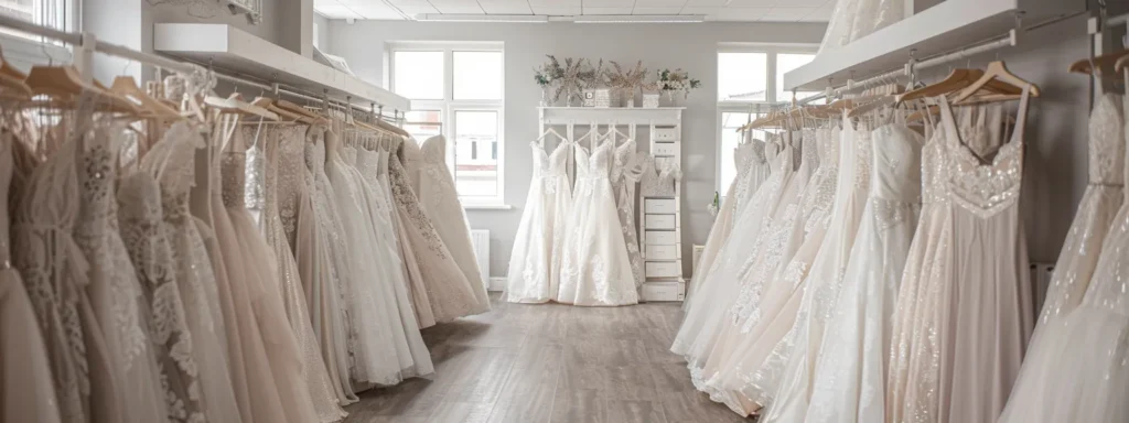 a radiant bridal boutique in huddersfield showcases an exquisite array of elegant wedding gowns, bathed in soft natural light that accentuates the delicate lace and shimmering fabrics, inviting brides to indulge in their dream dress experience. a Radiant Bridal Boutique in Huddersfield Showcases an Exquisite Array of Elegant Wedding Gowns, Bathed in Soft Natural Light That Accentuates the Delicate Lace and Shimmering Fabrics, Inviting Brides to Indulge in Their Dream Dress Experience. - Perfect Daze Bridal - Perfect Daze Bridal