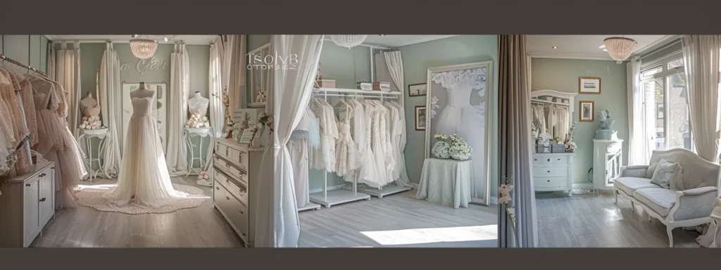 a serene bridal boutique in huddersfield, adorned with soft pastel tones and elegant wedding gowns displayed gracefully, inviting brides-to-be to explore their dream dress in a warm and enchanting atmosphere. a Serene Bridal Boutique in Huddersfield, Adorned with Soft Pastel Tones and Elegant Wedding Gowns Displayed Gracefully, Inviting Brides-to-be to Explore Their Dream Dress in a Warm and Enchanting Atmosphere. - Perfect Daze Bridal - Perfect Daze Bridal