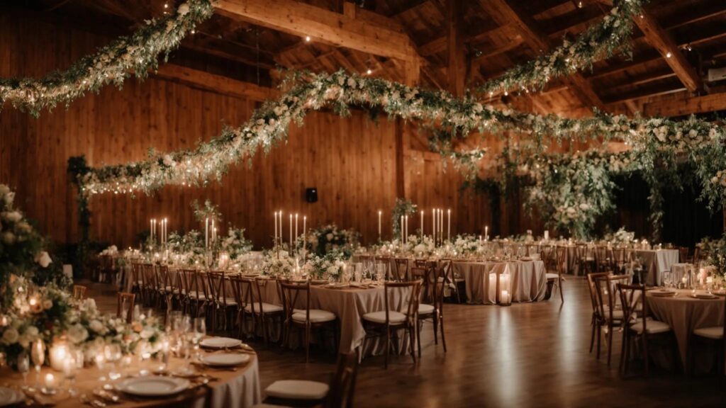 a Beautifully Adorned Wooden Venue Showcases a Cozy Micro Wedding, Where Vintage Decor and Elegant Florals Blend Harmoniously with Modern Touches, Creating an Intimate and Enchanting Atmosphere. - Perfect Daze Bridal - Perfect Daze Bridal